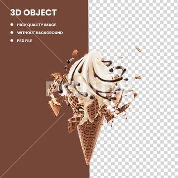 Ice cream isolated on transparent background PSD 템플릿