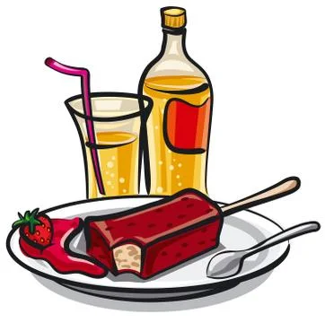 Ice cream with jam Illustrazione stock