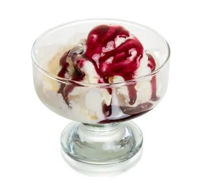Ice cream with jam Stock Photos
