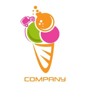 Ice cream lab logo Illustrazione stock