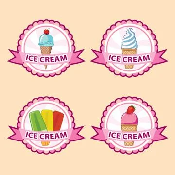 Ice cream label Stock Illustration