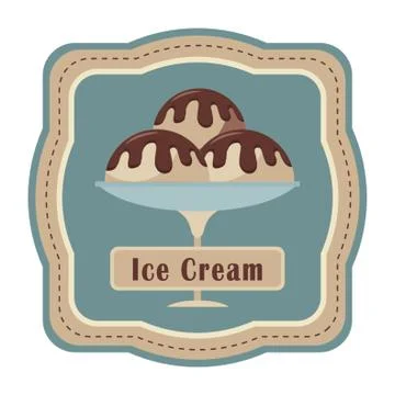 Ice Cream Label Illustrazione stock