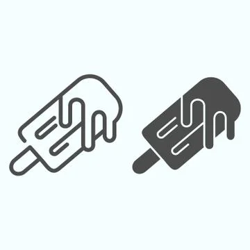 Ice cream line and solid icon. Ice cream lollipop vector illustration isolated Stock Illustration