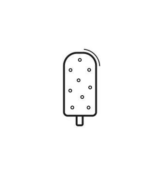 Ice cream line art vector icon on white background Stock Illustration
