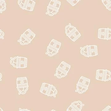 Ice cream line seamless pattern Stock Illustration