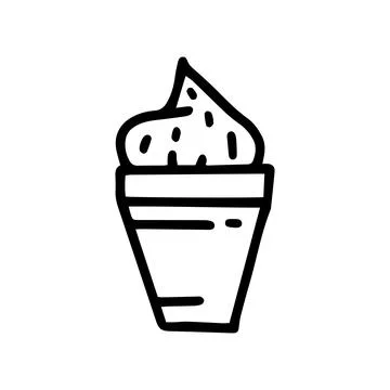 Ice cream line vector doodle simple icon Stock Illustration