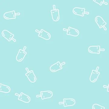 Ice cream line vector seamless pattern Illustrazione stock