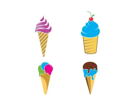 Ice cream logo vecctor template Stock Illustration