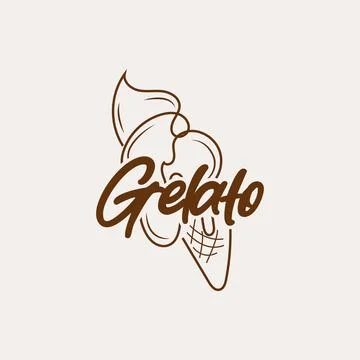 Ice Cream Logo, Vector Fresh Sweet Soft Cold Food, Simple Minimalist Inspir.. Stock Illustration
