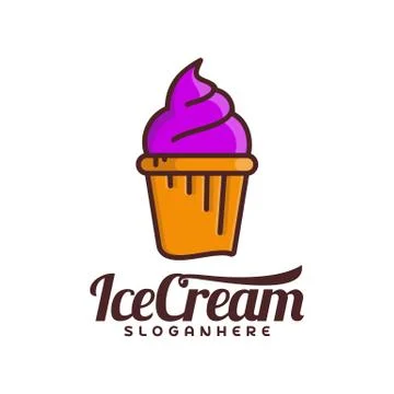 Ice Cream logo vector. Ice Cream emblem design. Food logo vector template. Stock Illustration