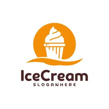 Ice Cream logo vector. Ice Cream emblem design. Food logo vector template. Stock Illustration
