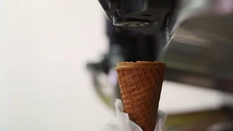 Ice cream machine for cooking making delicious ice cream Stock Footage 73395611