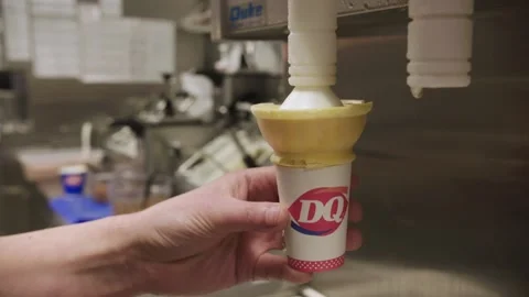 Ice Cream machine making a cone Stock Footage 139418100