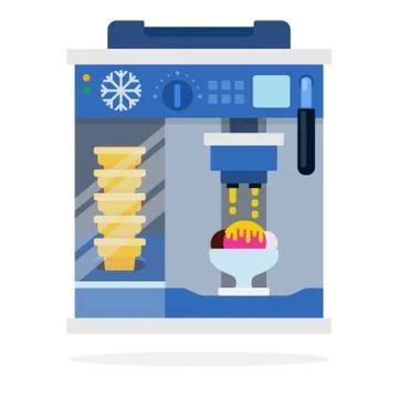 Ice cream machine vector flat isolated Stock Illustration