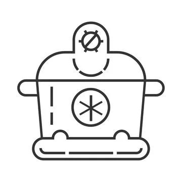 Ice cream maker pixel perfect icon vector. Kitchen small appliances line sign Stock Illustration