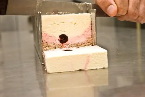 Ice-cream maker at work in his laboratory Stock Photos