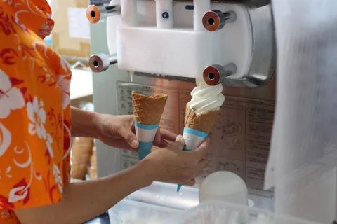 Ice-cream in the making Stock Photos