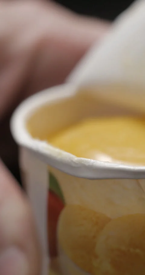 Ice cream mango box opening slow motion Stock Footage 280521117