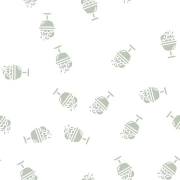 Ice cream mango glyph vector seamless pattern Stock Illustration