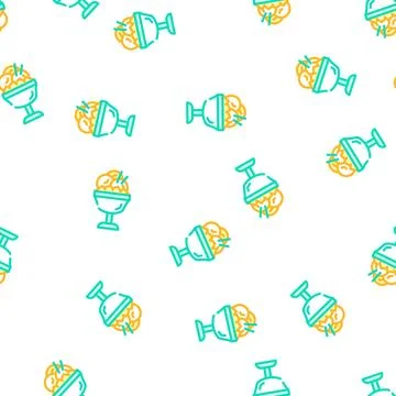 Ice cream mango vector seamless pattern Stock Illustration