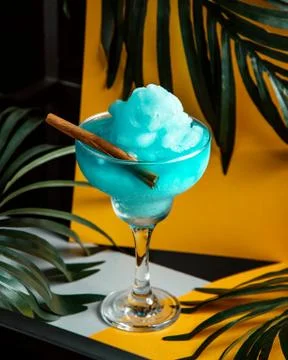 İce cream with mashed ice and cinnamon Stock Photos