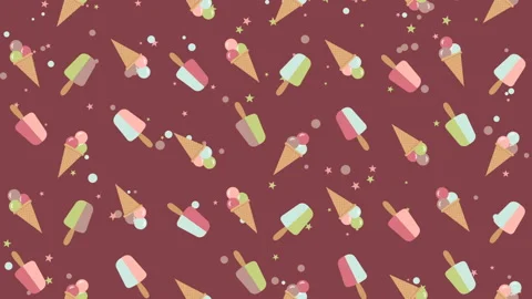 Ice cream moving background pattern Stock Footage 107866576