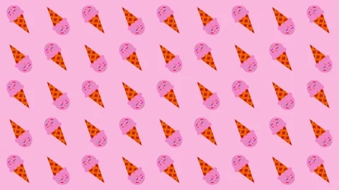 Ice Cream Moving Background Pattern. Dynamic Animated Ice cream Pattern Stock Footage 198326496