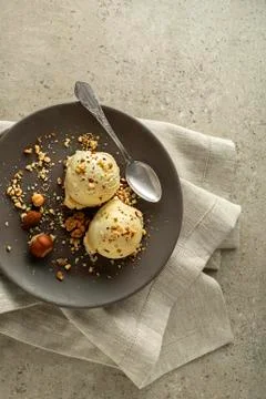 Ice cream with nuts Stock Photos