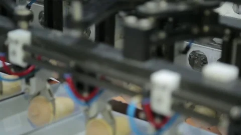 Ice-cream packaging machine Stock Footage 74505961