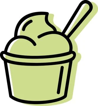 Ice cream paper cup with spoon Stock Illustration