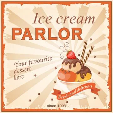 Ice cream parlor Stock Illustration