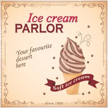 Ice cream parlor Stock Illustration