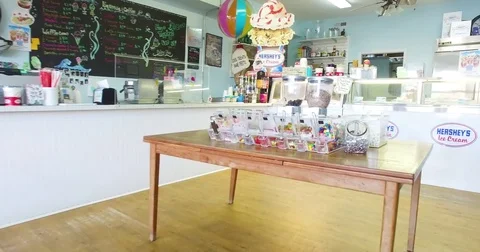 Ice Cream Parlor Shop Stock Footage 80234993