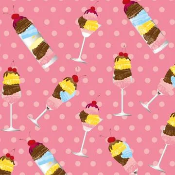 Ice cream pattern of a background of dots, vector illustration Illustrazione stock
