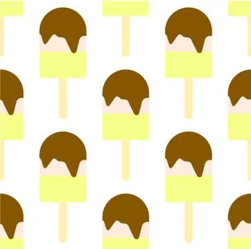 Ice cream pattern. Delicious sweet desserts. Colorful summer background. Stock Illustration