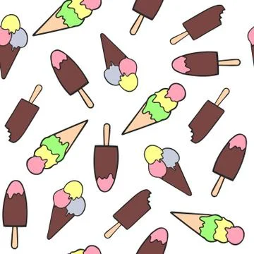 Ice cream pattern Stock Illustration