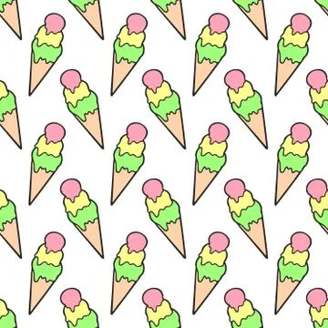 Ice cream pattern Stock Illustration