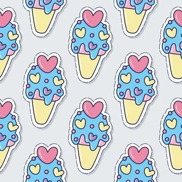 Ice cream pattern Illustrazione stock