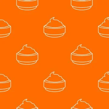 Ice cream pattern orange Stock Illustration