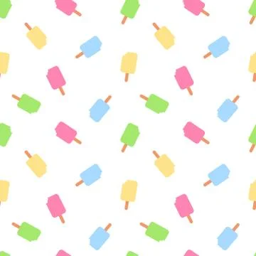 Ice cream pattern. Seamless background. Vector. Stock Illustration