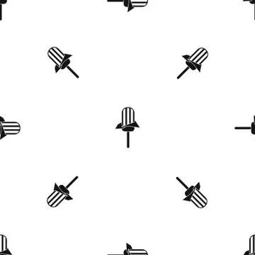 Ice Cream pattern seamless black Stock Illustration