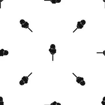 Ice Cream pattern seamless black 库存插图