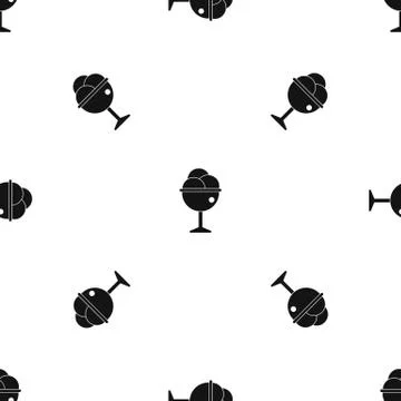 Ice Cream pattern seamless black Illustrazione stock
