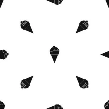 Ice Cream pattern seamless black Illustrazione stock