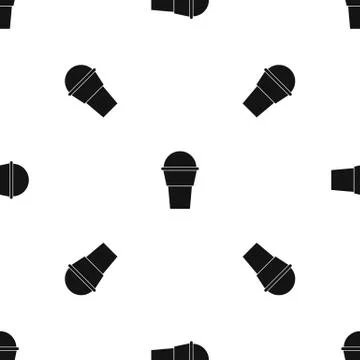 Ice Cream pattern seamless black Stock Illustration