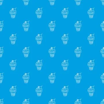 Ice cream pattern seamless blue Stock Illustration