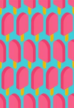 Ice cream pattern seamless. Eskimo background. Food ornament. Sweetness textu Illustrazione stock
