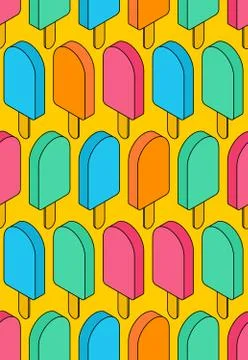 Ice cream pattern seamless. Eskimo background. Food ornament. Sweetness textu Stock Illustration