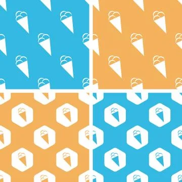 Ice cream pattern set, colored Stock-Illustration
