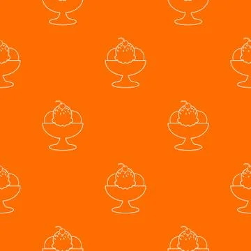Ice cream pattern vector orange 스톡 일러스트
